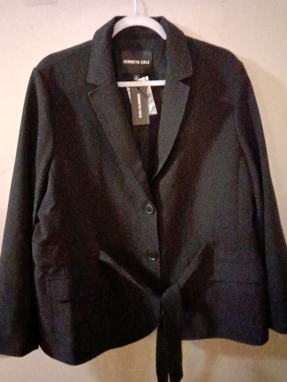 Kenneth Cole Women's Black Single-Breasted Tailored Blazer